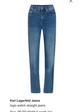 Karl Lagerfeld Blue Straight-Leg Denim Jeans